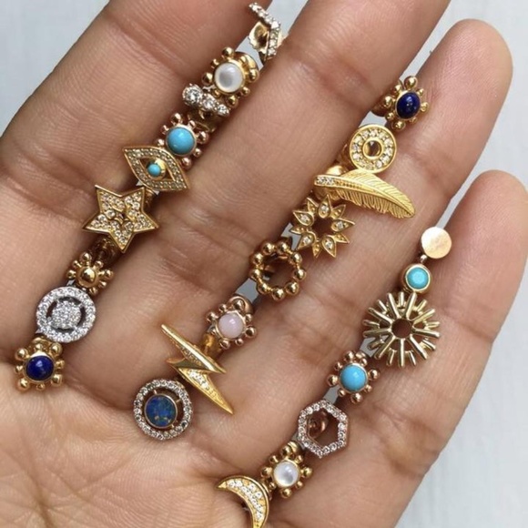 Astley Clarke Floris Mini Stud Earrings, Lapis Lazuli Gold Vermeil, VERY USED - Picture 11 of 16